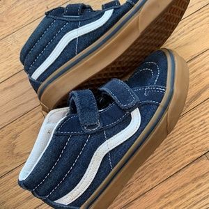 Vans KIDS SK8-MID REISSUE V Navy Gum Suede Denim, Size 2, VGUC